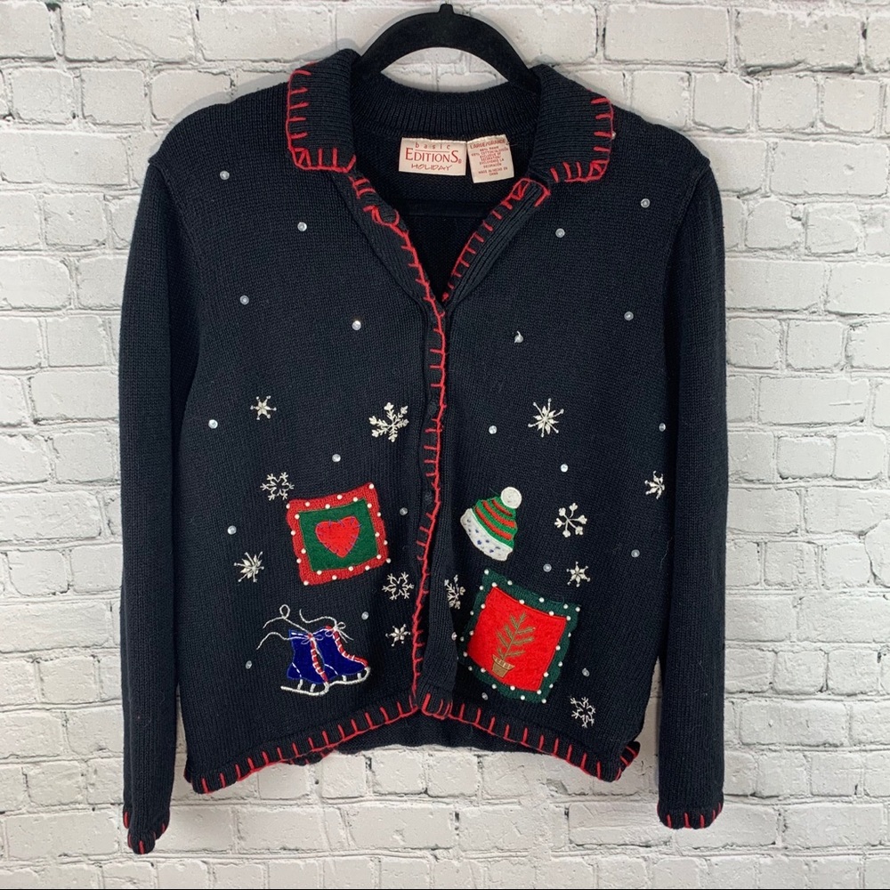 Basic Edition Christmas Sweater Button Cardigan - image 1
